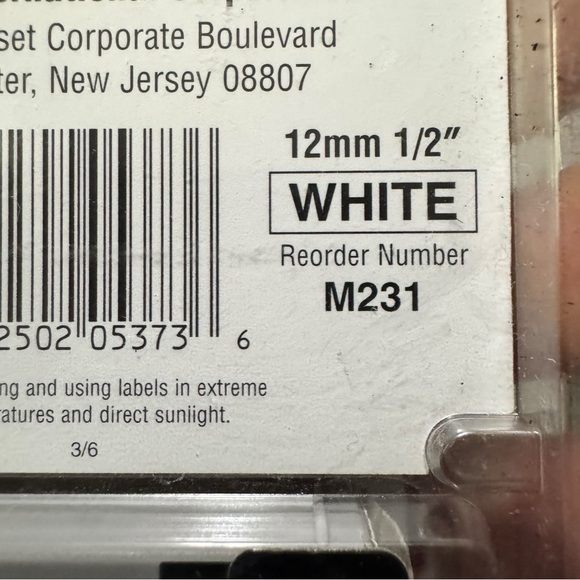 Brother M-231 Label Tape | 1/2" White w/ Black Text | Vintage P-Touch Refill - Picture 9 of 12